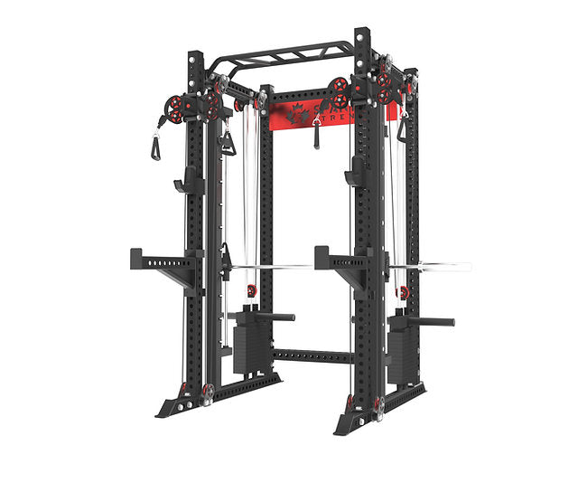 KB2403 — Smith Machine et Functional Trainer | Acier calibre 9 3"x3" | Système de poulie double à charge libre