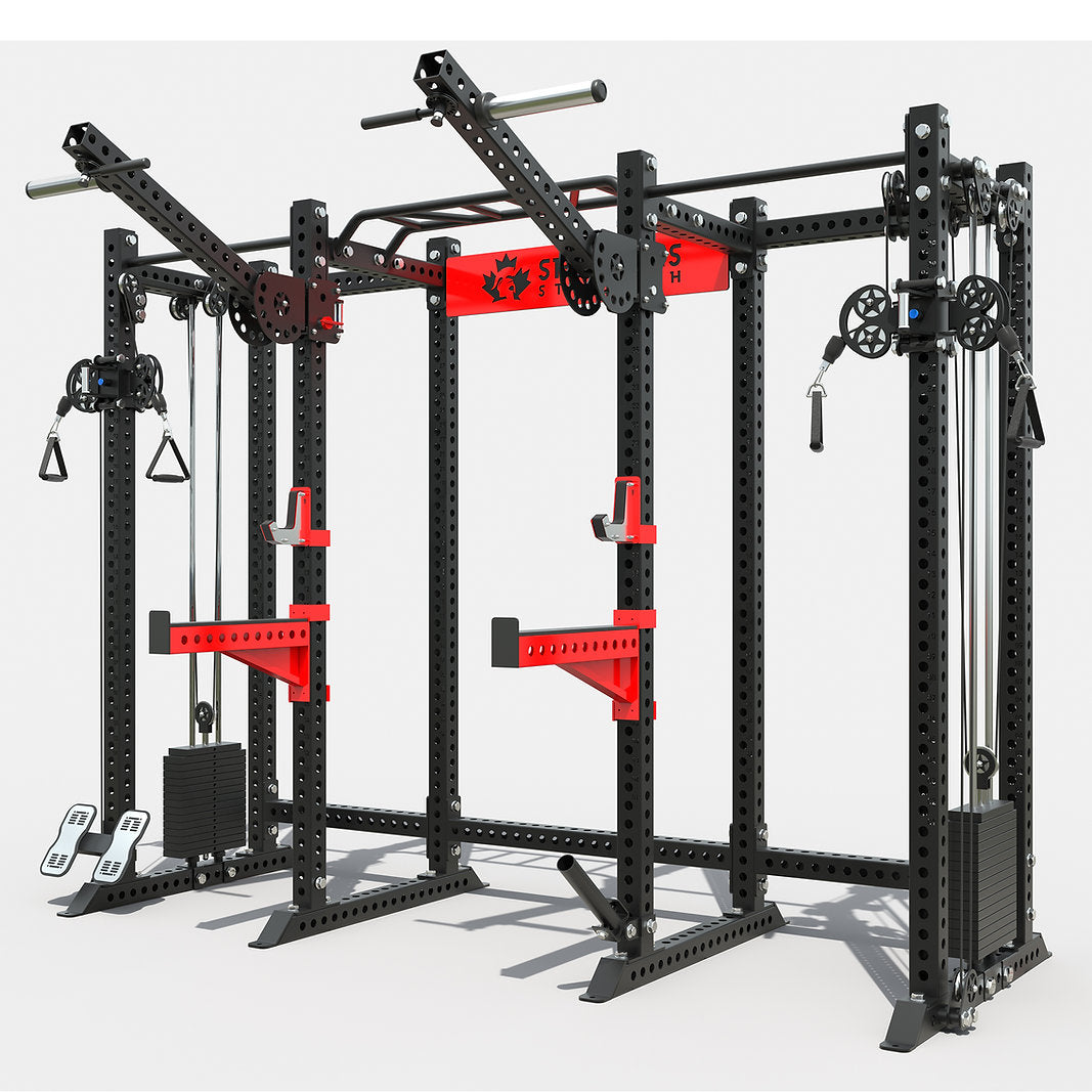 KB2408 | Entraîneur fonctionnel tout-en-un à 8 postes | Acier calibre 9 3"x3" | Système de musculation de qualité commerciale