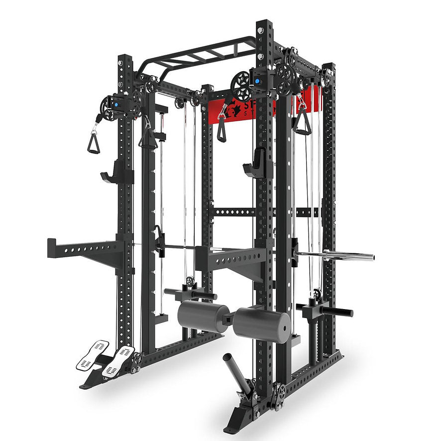 KB2403 — Smith Machine et Functional Trainer | Acier calibre 9 3"x3" | Système de poulie double à charge libre