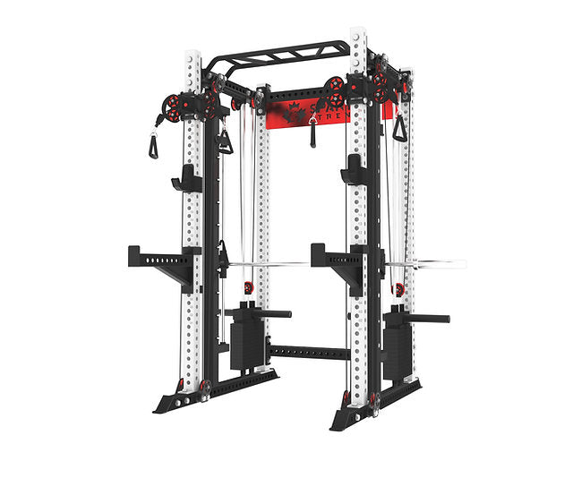 KB2403 — Smith Machine et Functional Trainer | Acier calibre 9 3"x3" | Système de poulie double à charge libre